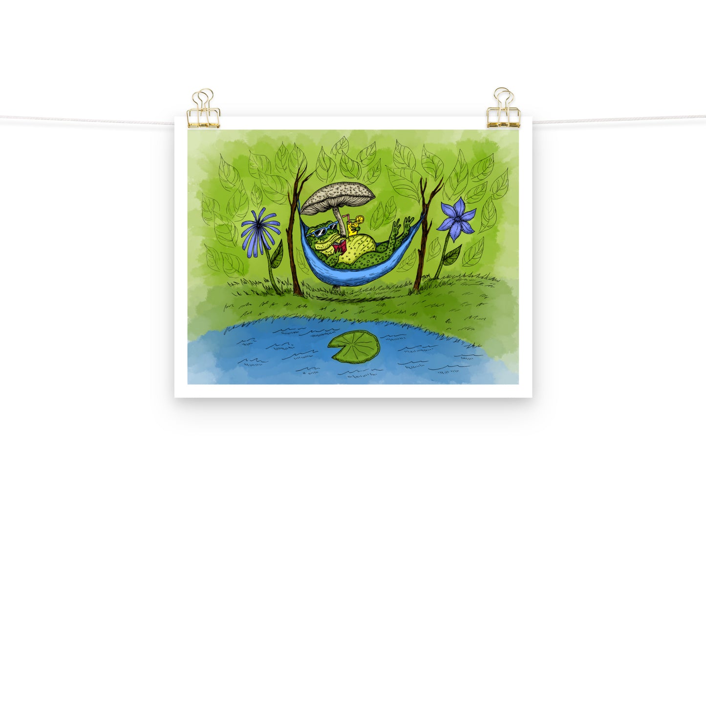 Relaxing Frog Print