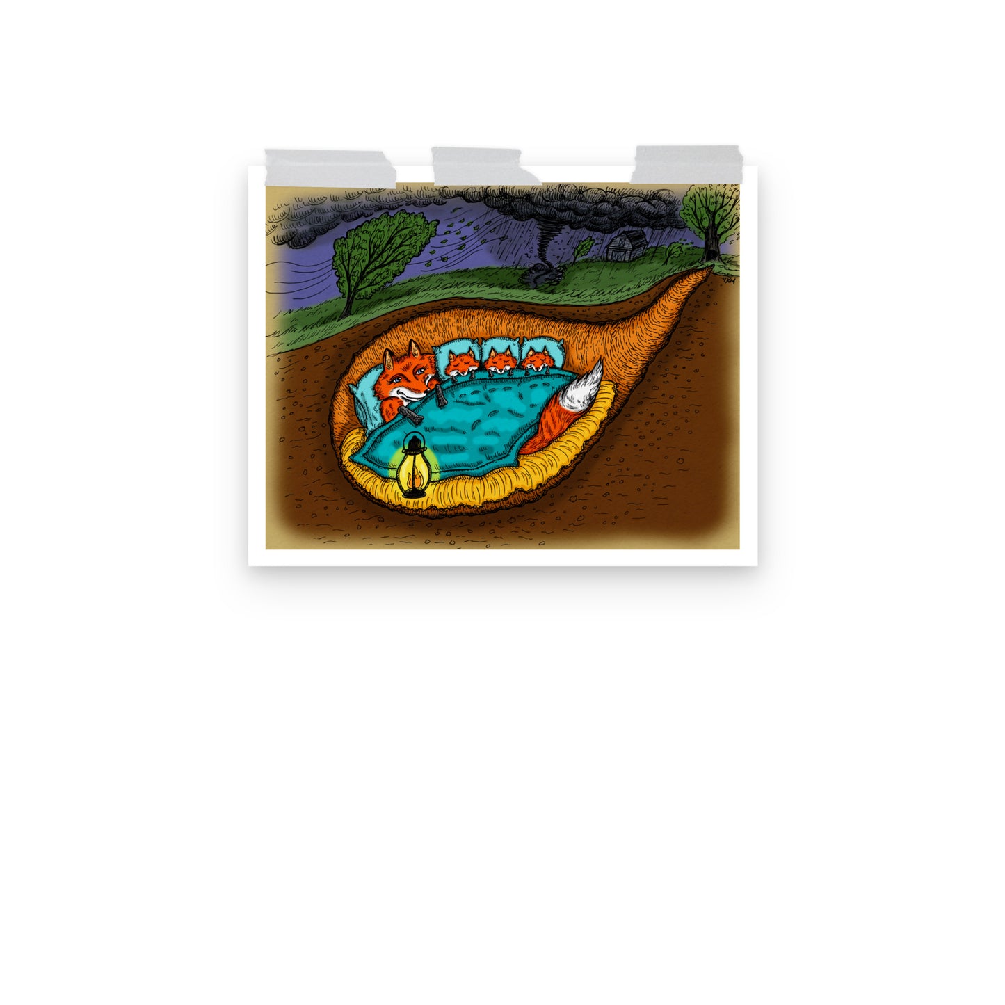 Sleeping Foxes Print