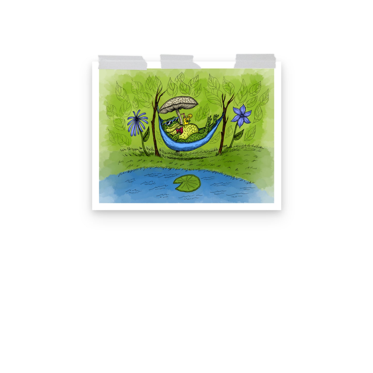 Relaxing Frog Print