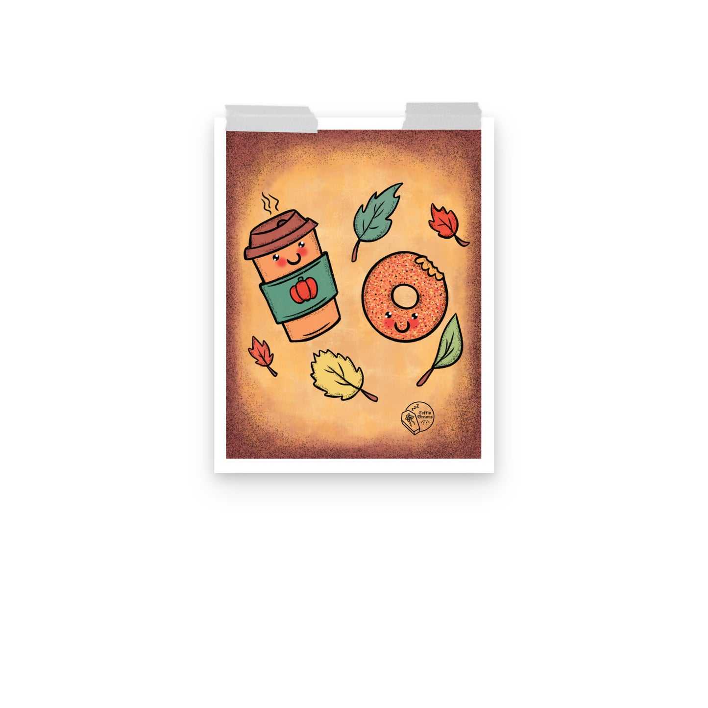 Vintage Halloween Coffee & Donuts Print