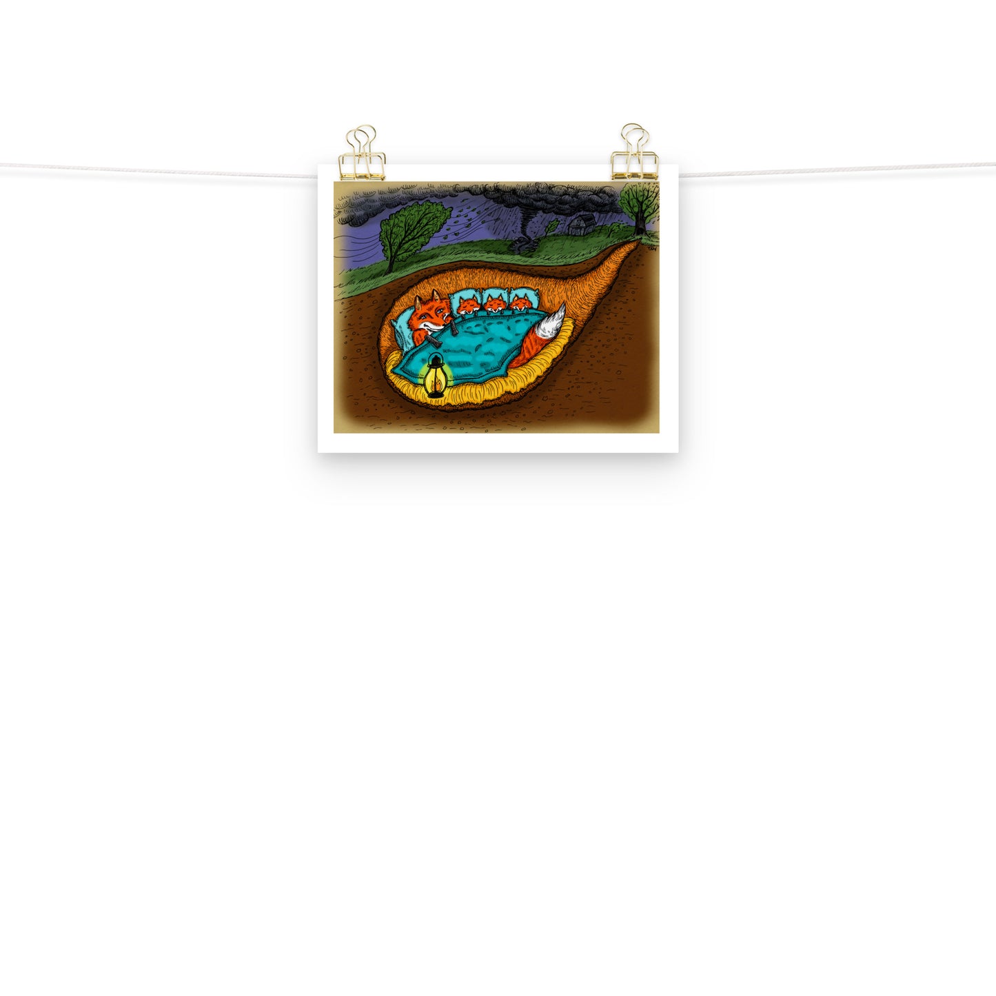Sleeping Foxes Print