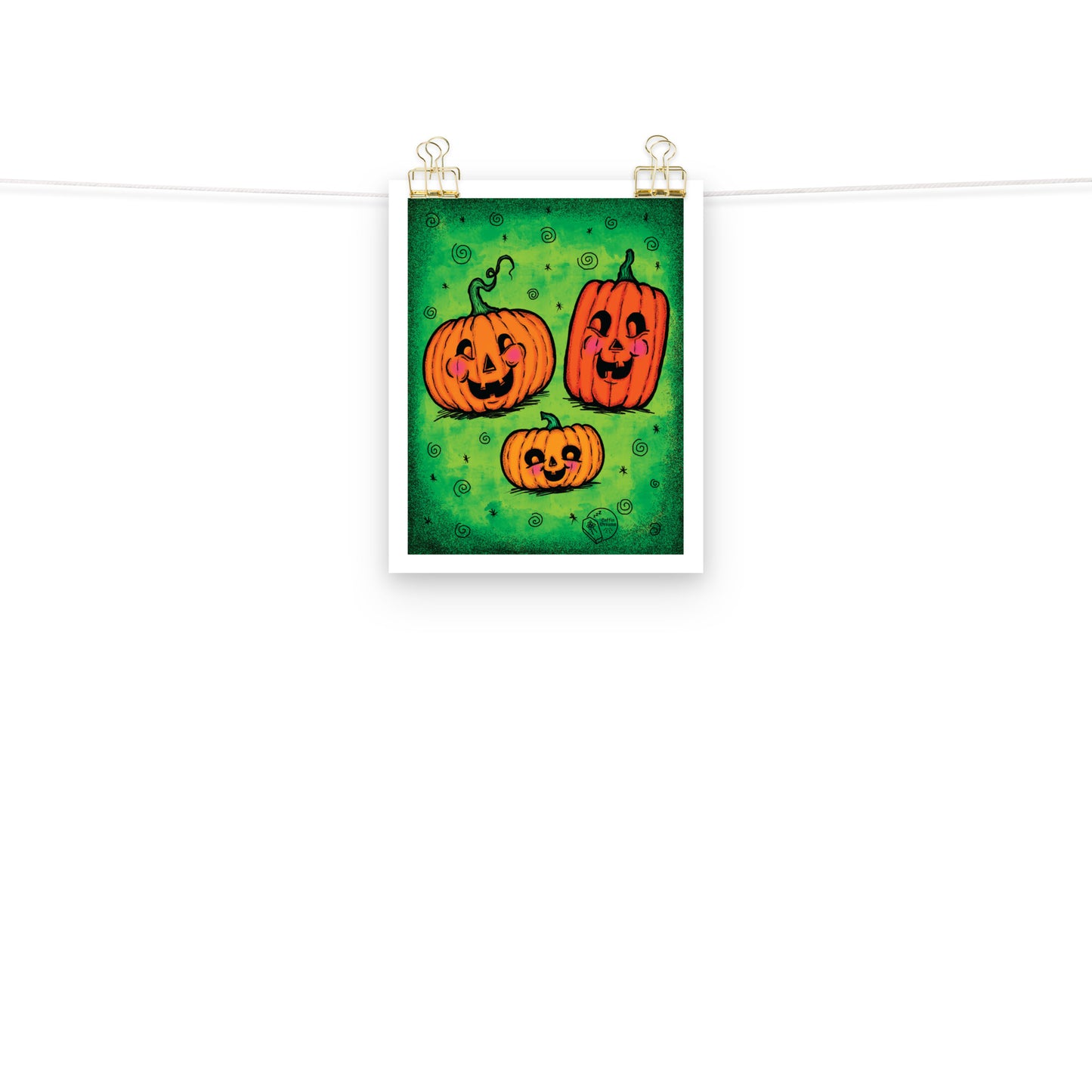 Vintage Halloween Pumpkin Family Print