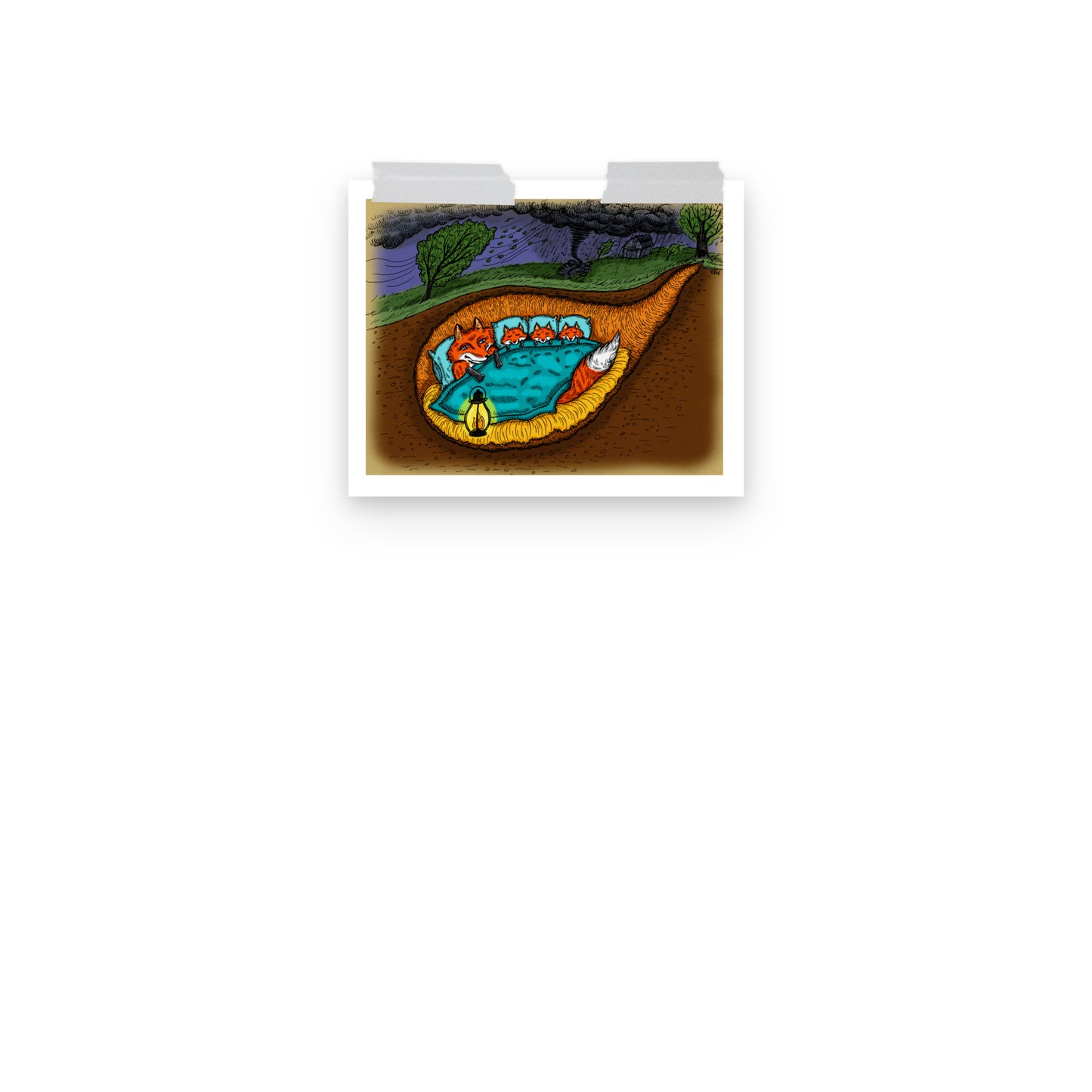 Sleeping Foxes Print