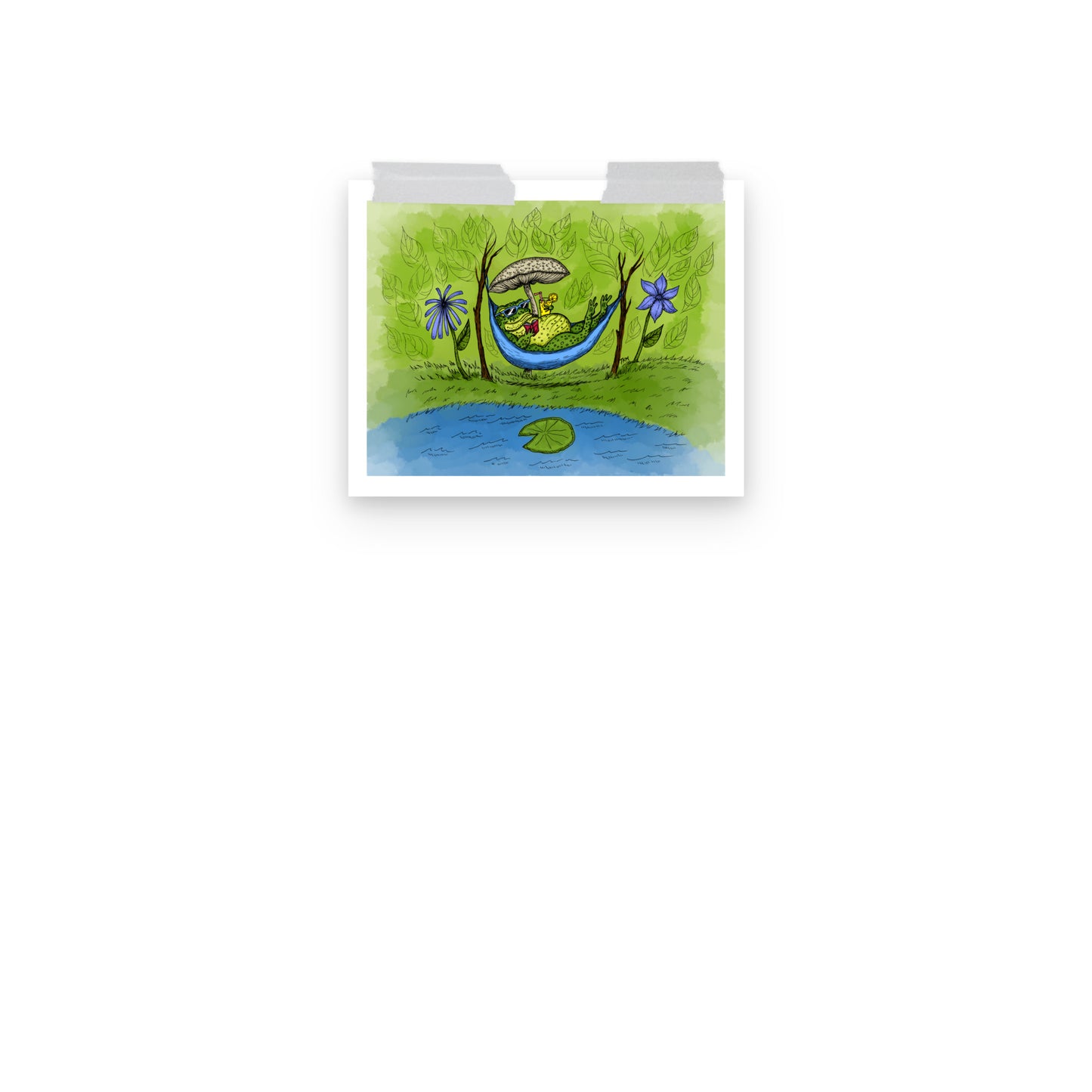 Relaxing Frog Print