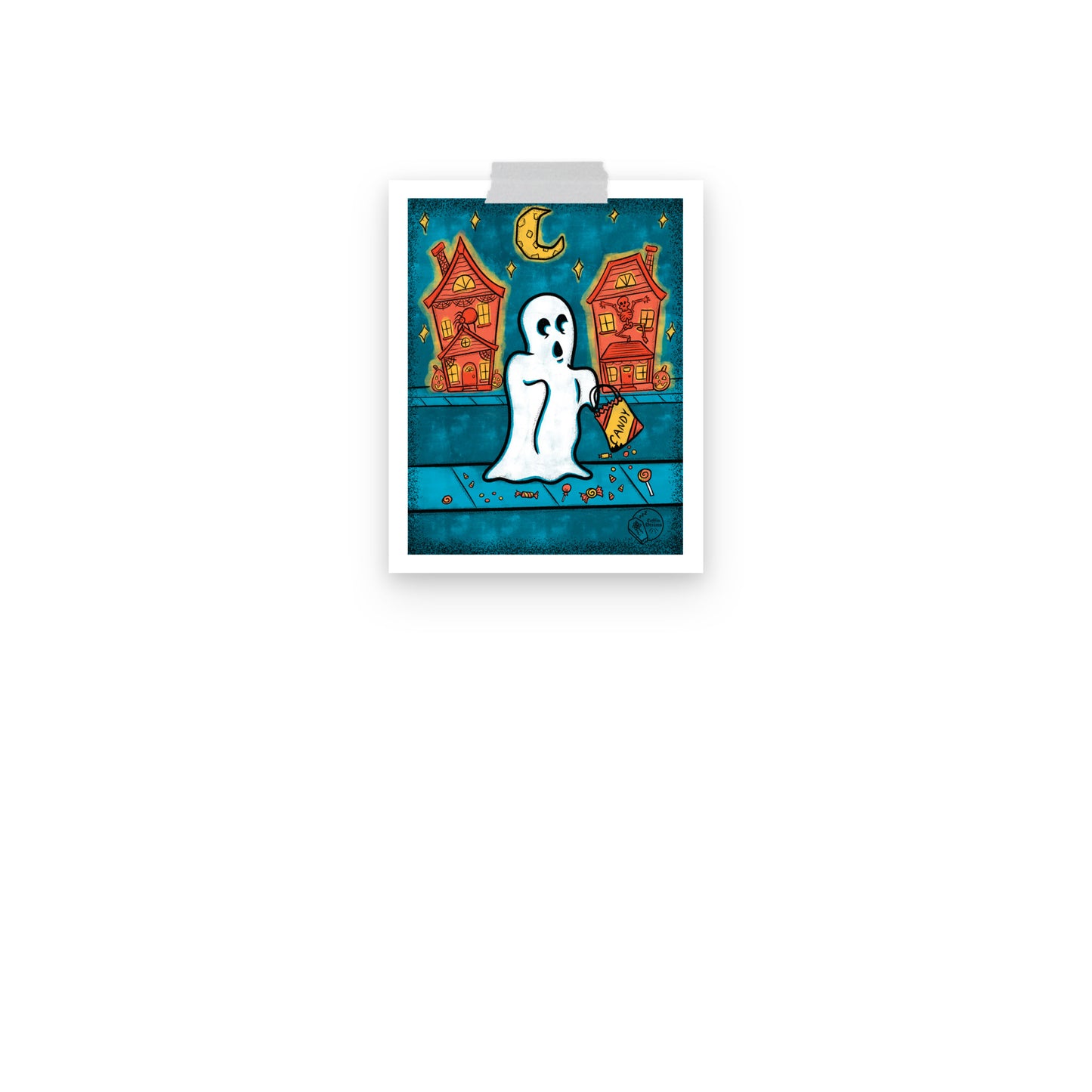 Vintage Halloween Ghost Print