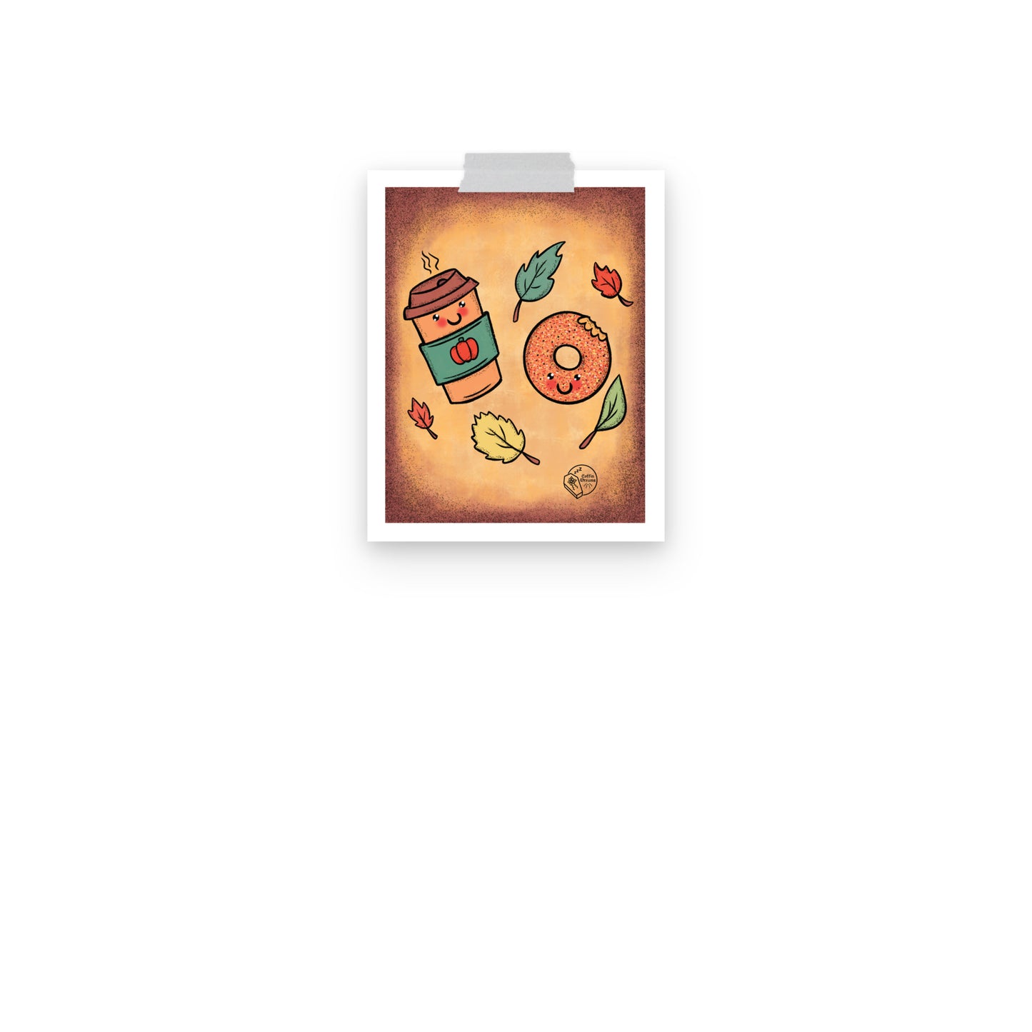 Vintage Halloween Coffee & Donuts Print