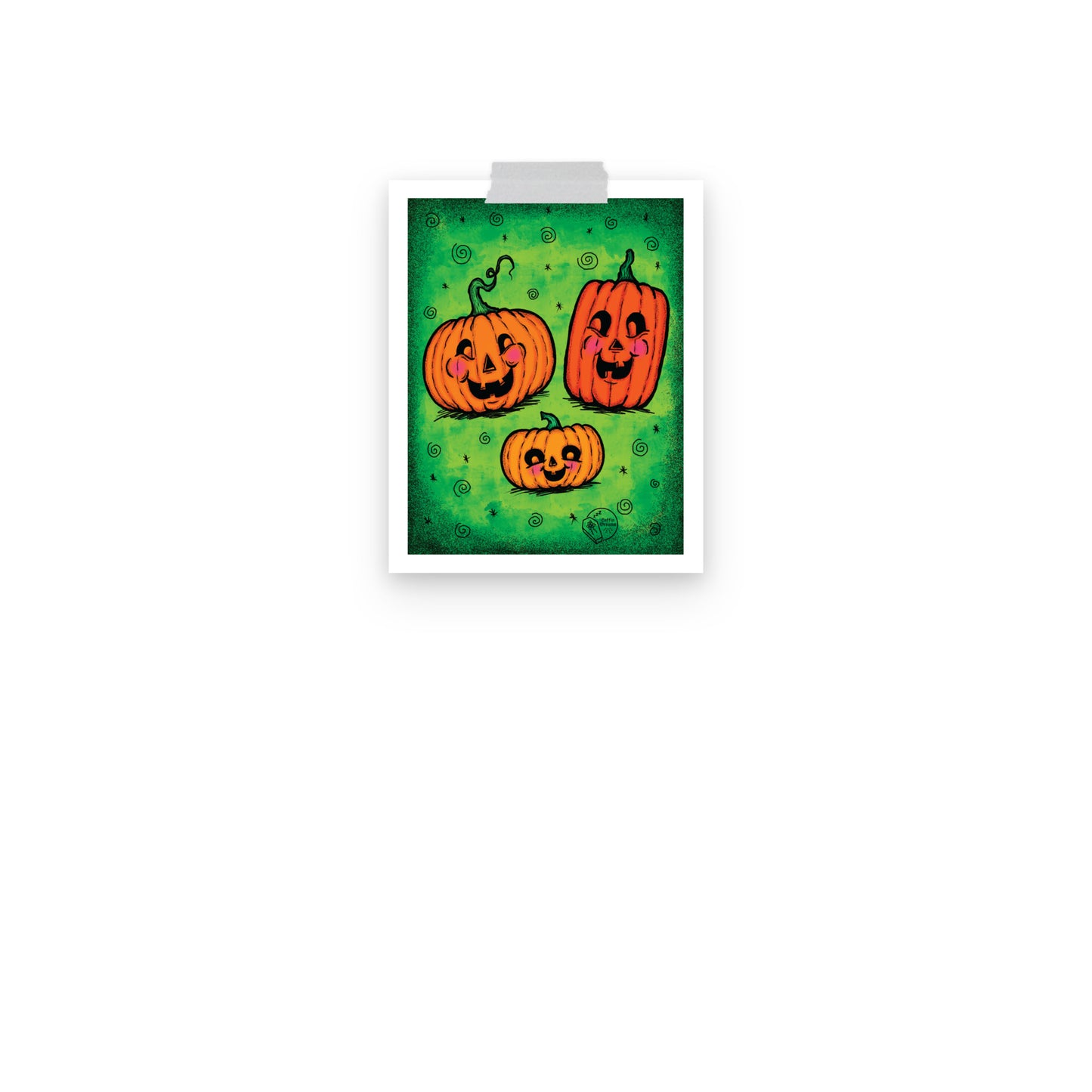 Vintage Halloween Pumpkin Family Print