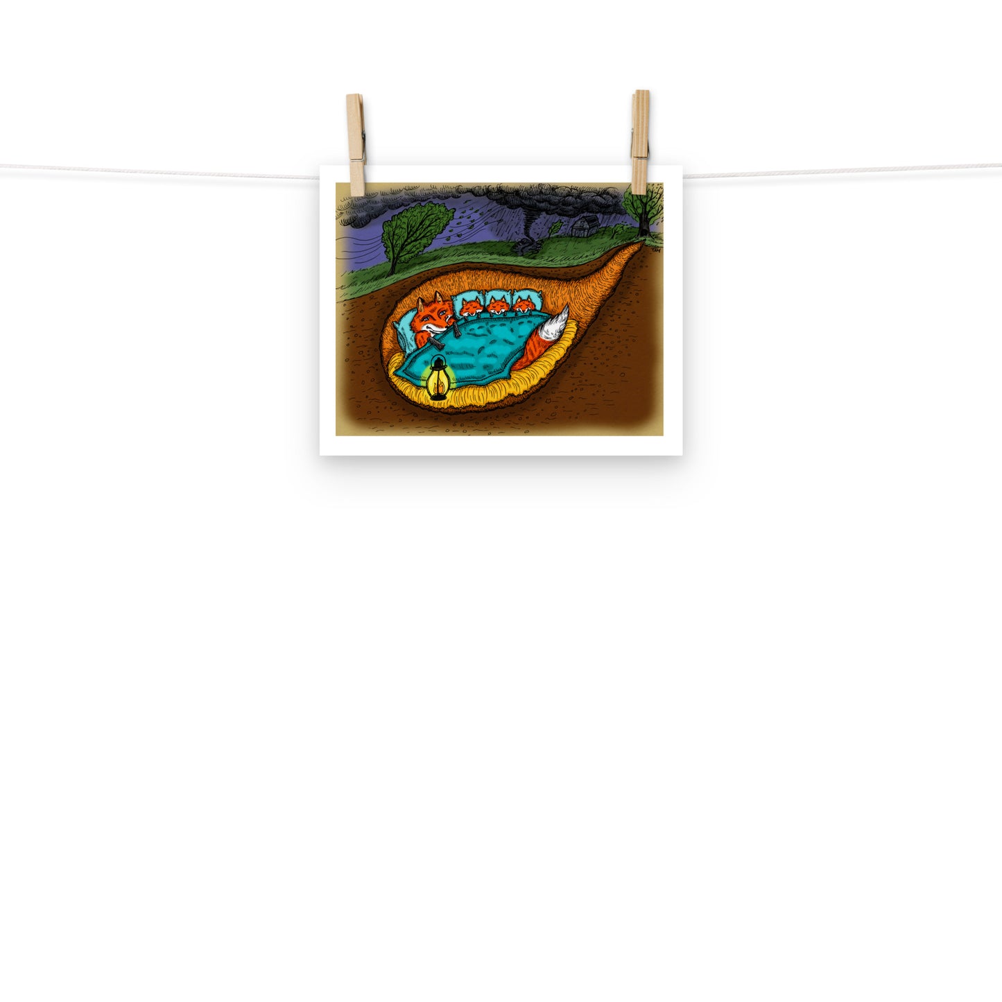 Sleeping Foxes Print