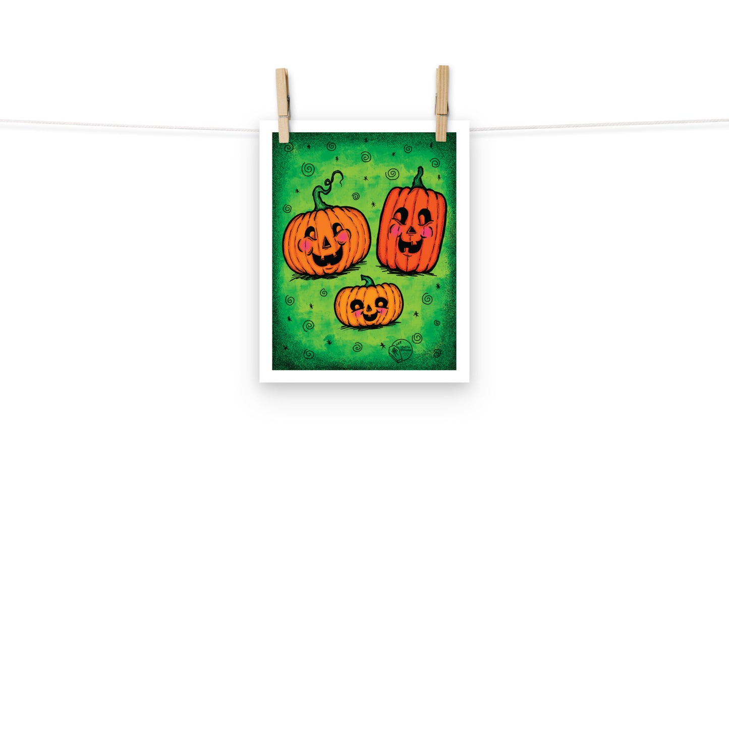 Vintage Halloween Pumpkin Family Print