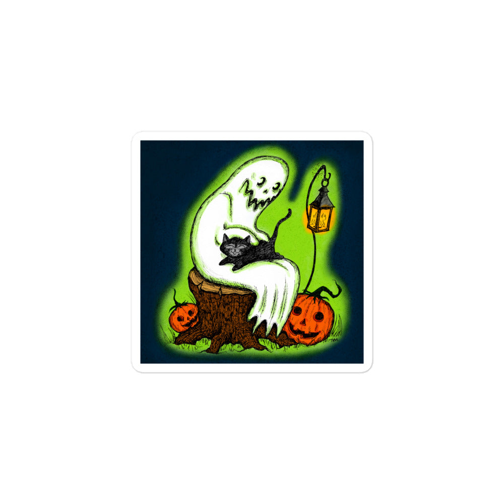Ghost & Cat Sticker