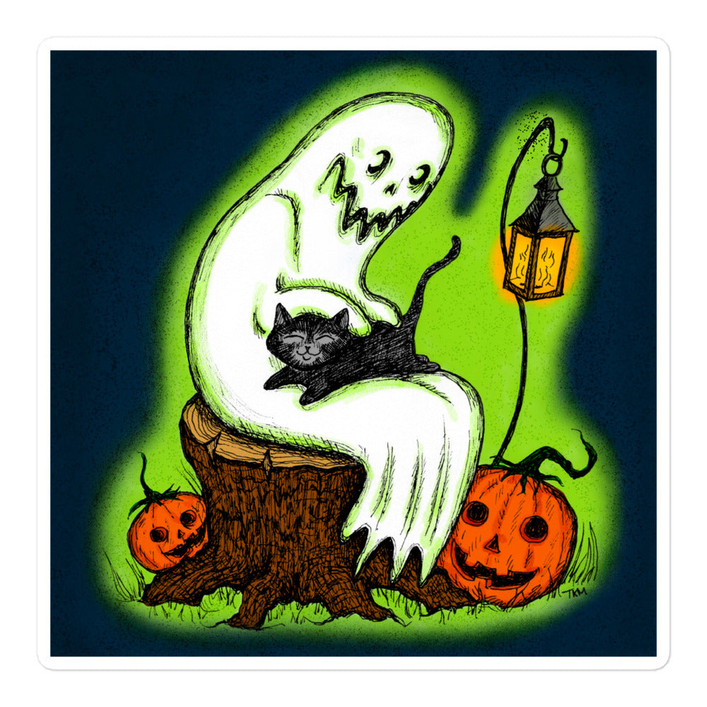 Ghost & Cat Sticker