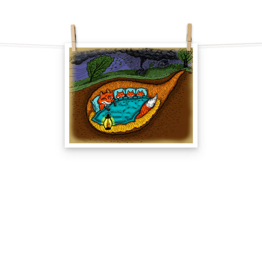 Sleeping Foxes Print