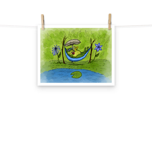 Relaxing Frog Print