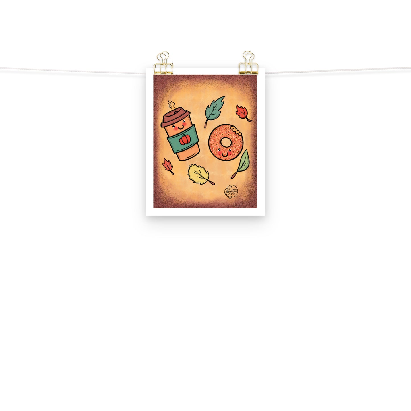 Vintage Halloween Coffee & Donuts Print