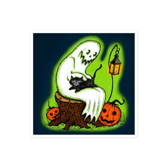 Ghost & Cat Sticker