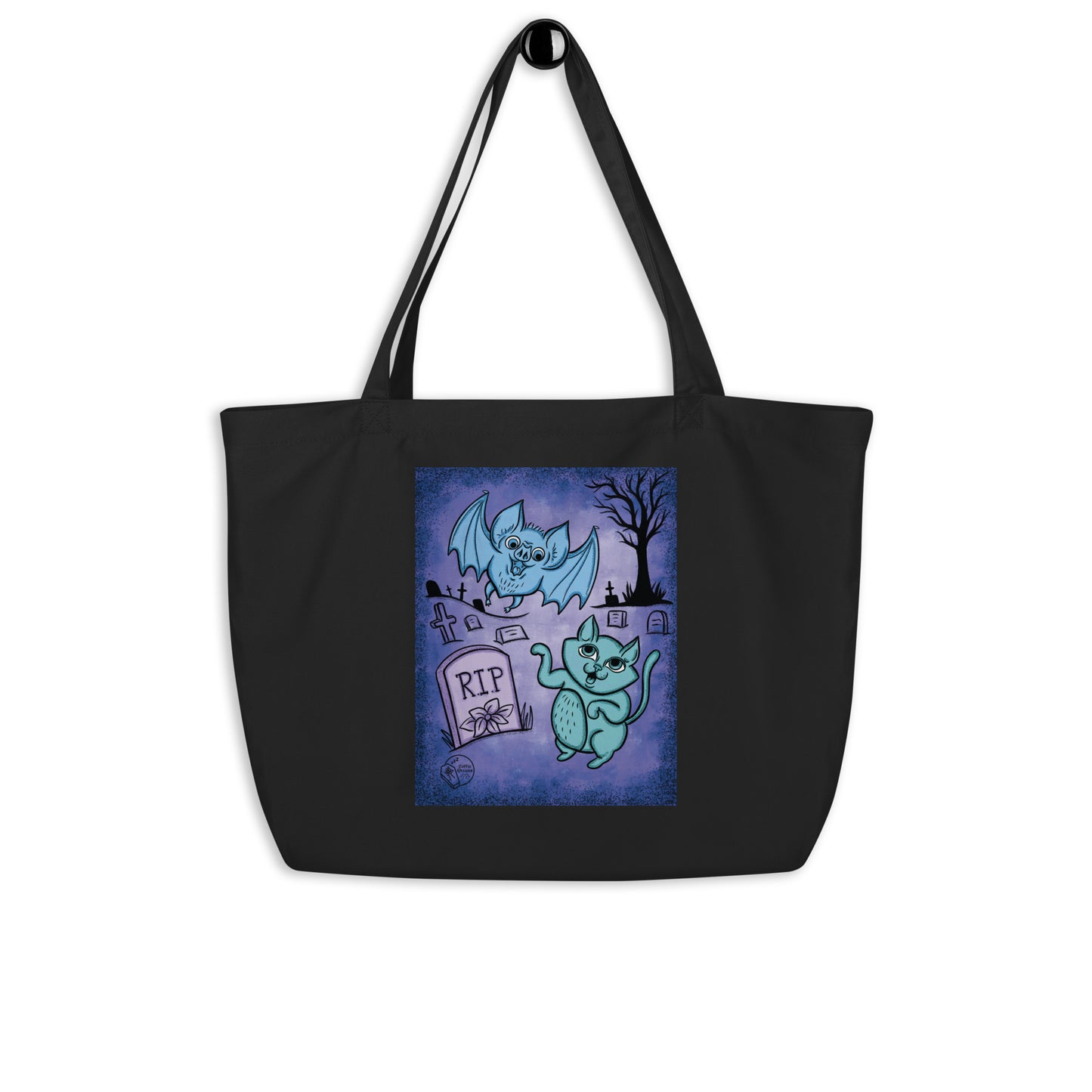 Vintage Halloween Bat & Cat Tote