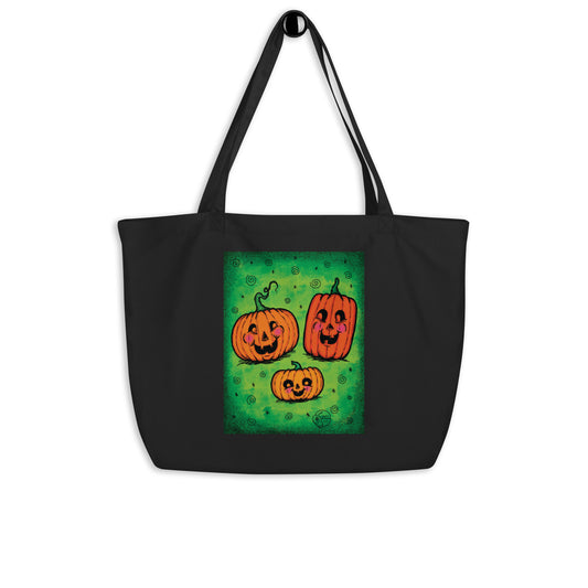 Vintage Halloween Pumpkin Family Tote