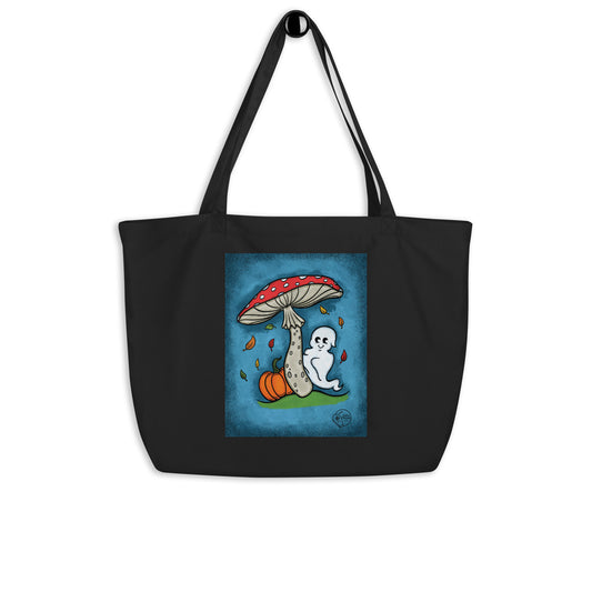 Vintage Halloween Mushroom Ghost Tote