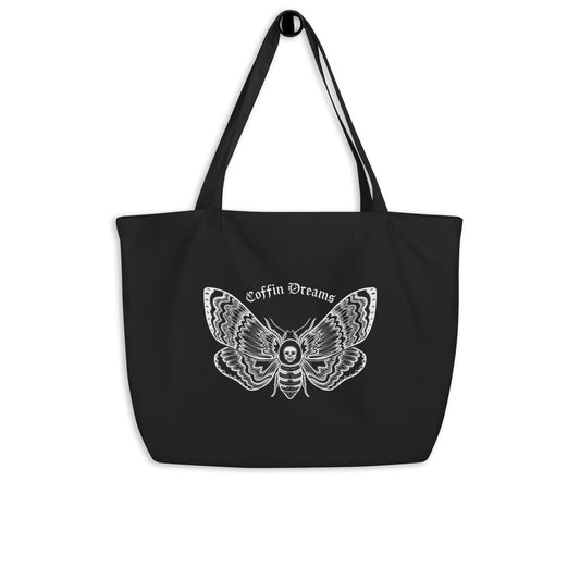 Large organic Death Moth tote bag